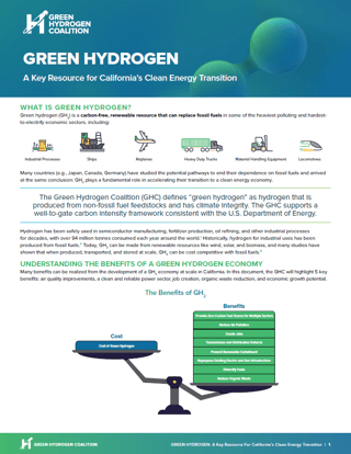 1 Green Hydrogen A Key Resource for California’s Clean Energy Transition